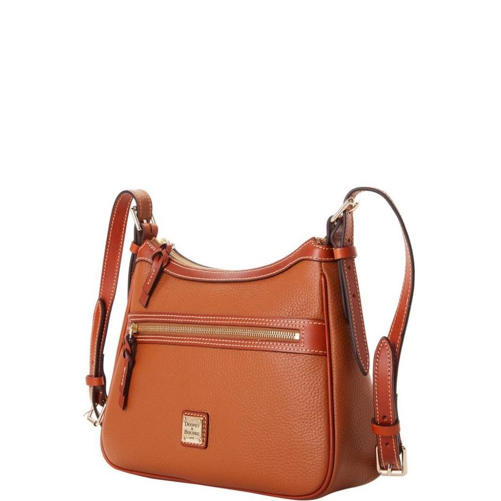 NWT-Dooney&Bourke Pebble Leather Crossbody-Caramel - Picture 8 of 11